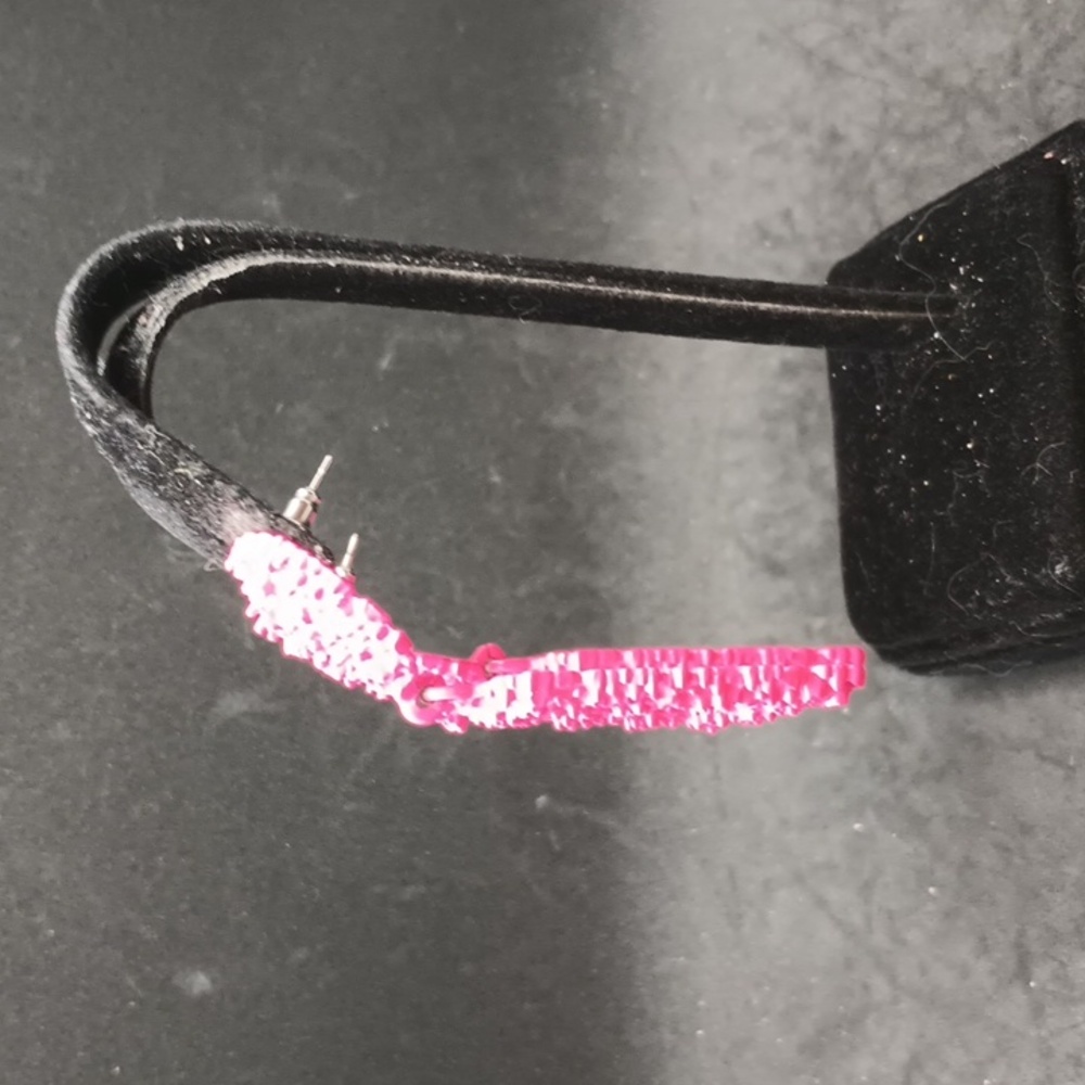Pink Textured Statement Earrings - Picture 2 of 3